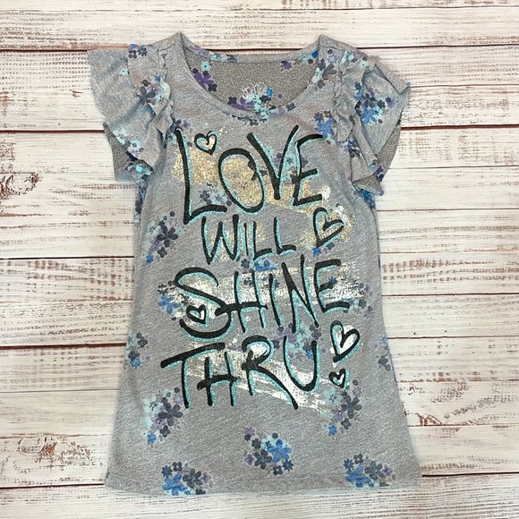 Girls Love Will Shine Short Sleeve Fashion Top - Picture 1 of 6